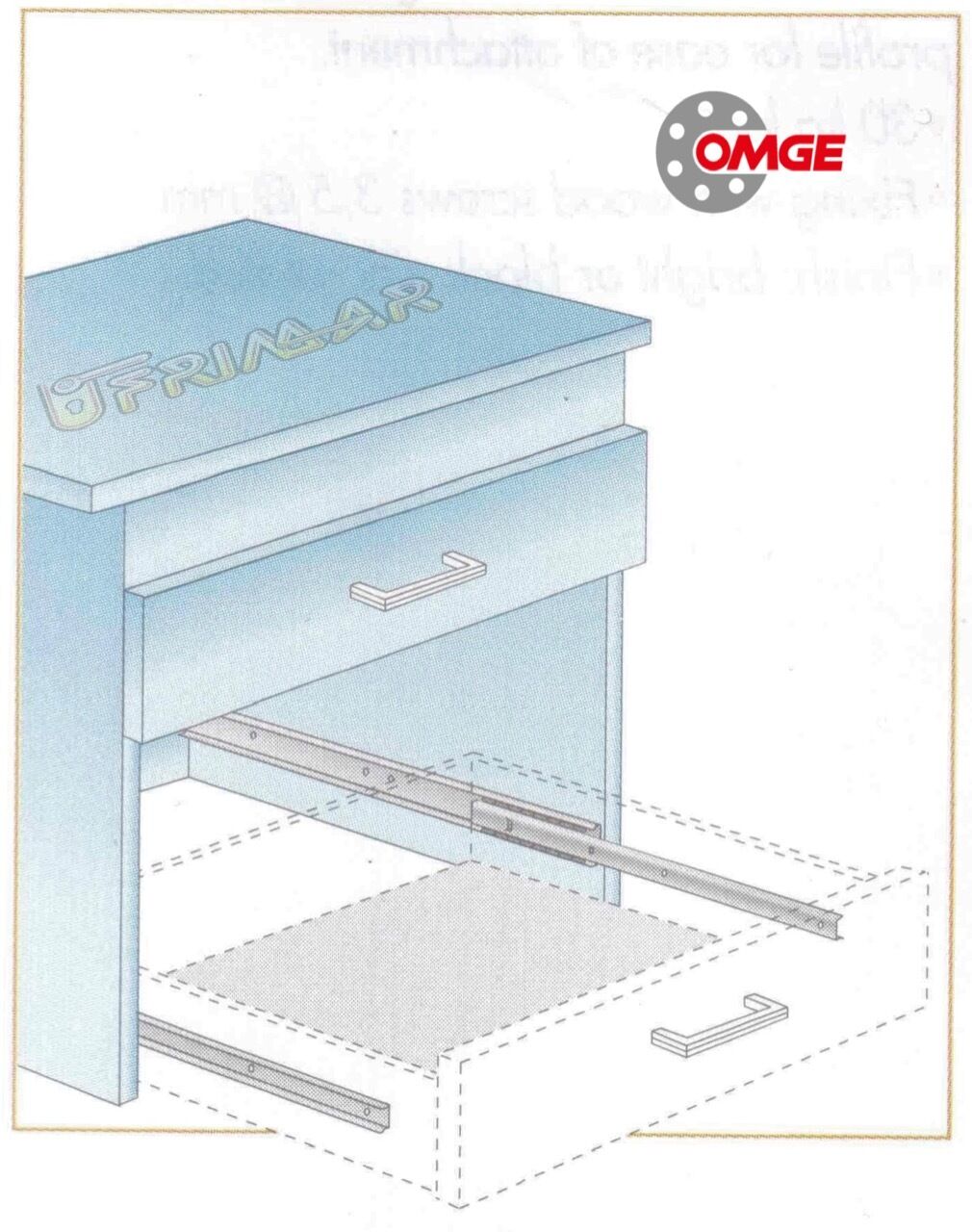 COPPIA GUIDE SCORREVOLI A SFERE X CASSETTI SERIE 352 mm.500x22,5 Estr. Parziale