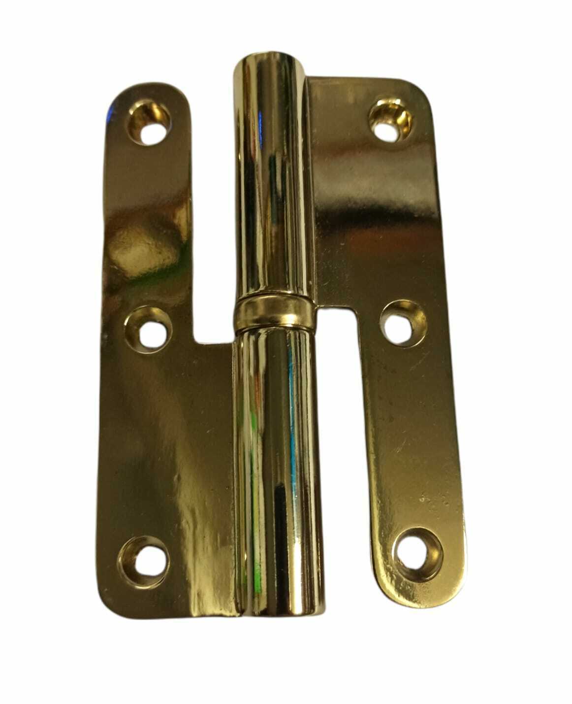 CERNIERA POMELLA IN ZAMA OTTONATA 100x65 PER PORTE IN LEGNO DX/SX ORO LUCIDO