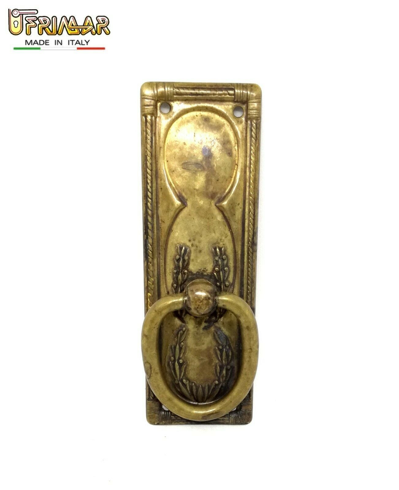 MANIGLIA CLASSICA PER MOBILI ANTICHI AD ANELLO OTTONE ANTICO UTENSIL LEGNO