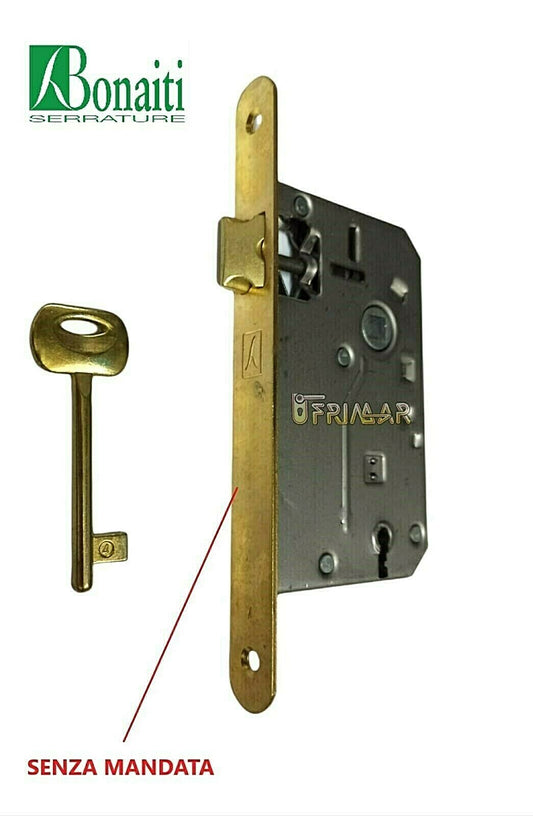 SERRATURA PORTA BONAITI BLOCK S82 OTTONATA MM.50 F.190x20 SERRATURE PATENT INF.