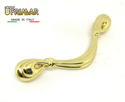 MANIGLIA PER MOBILI ANTICHI Interasse mm.64 ORO LUCIDO MANIGLIETTA CLASSICA