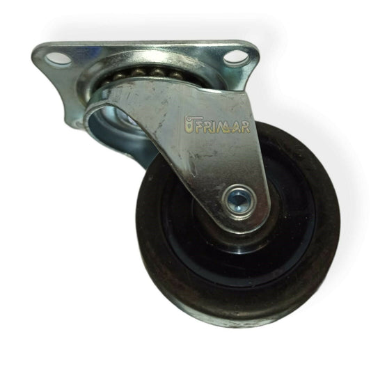 Ruote per mobili D.50 Altezza mm.64 ruota in gomma con piastra girevole ufficio