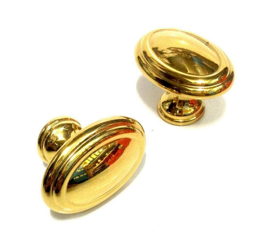 POMELLO PER CASSETTO MOBILI ANTE IN OTTONE LUCIDO OVALE D.mm.30x21 OMP ART.163