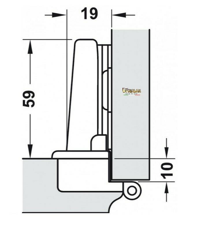CERNIERA MEPLA NEXIS PER ANTE CON BATTUTA FORO mm.35 BRONZATA 6622808000 AP.270°