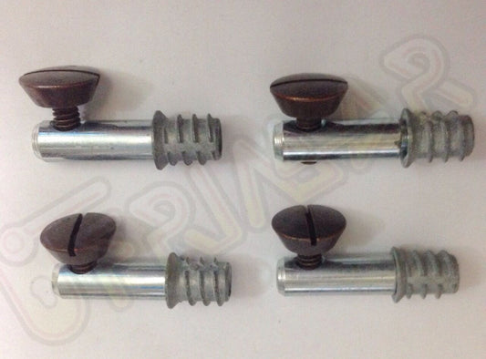 PZ.04 GIUNZIONI C/VITE TESTA CONICA PER MOBILI COMPLETE FINITURA BRONZO / ORO