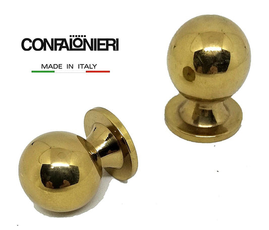 POMELLO POMOLO PER CASSETTO ANTA SFERA mm.20 OTTONE CONFALONIERI MB00920 Fil.4mm