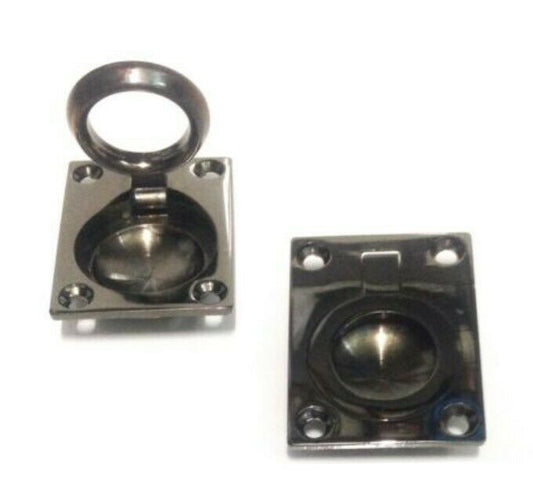 Maniglia incasso porte e mobili con anello Pieghevole mm.51x38 CANNA DI FUCILE