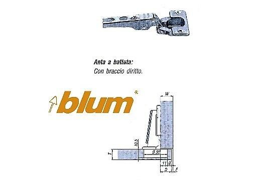 CERNIERA BLUM MODUL PER ANTA LEGNO A SORMONTO FORO 35 CON MOLLA CON BASETTA