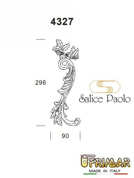MANIGLIONE PORTA OTTONE SALICE PARIGI 4327 sx mm.296x90 PATINATO ORO VECCHIO