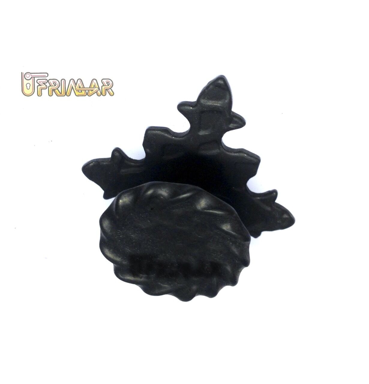 POMOLO FERRO BATTUTO PER MOBILI BASE mm.50x40 IMPUGNATURA d.mm.25 NERO OPACO