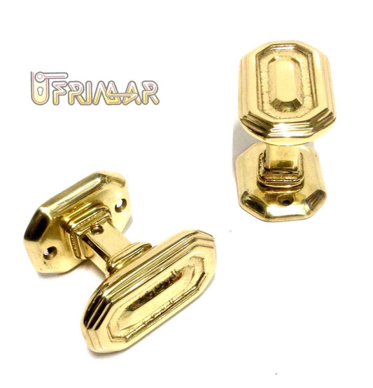 POMOLO PORTA PORTONE ANTA SCORREVOLE IN OTTONE OTTAGONALE FISSO MADE IN ITALY