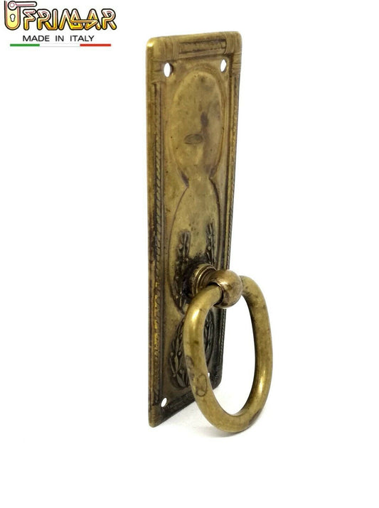 MANIGLIA CLASSICA PER MOBILI ANTICHI AD ANELLO OTTONE ANTICO UTENSIL LEGNO