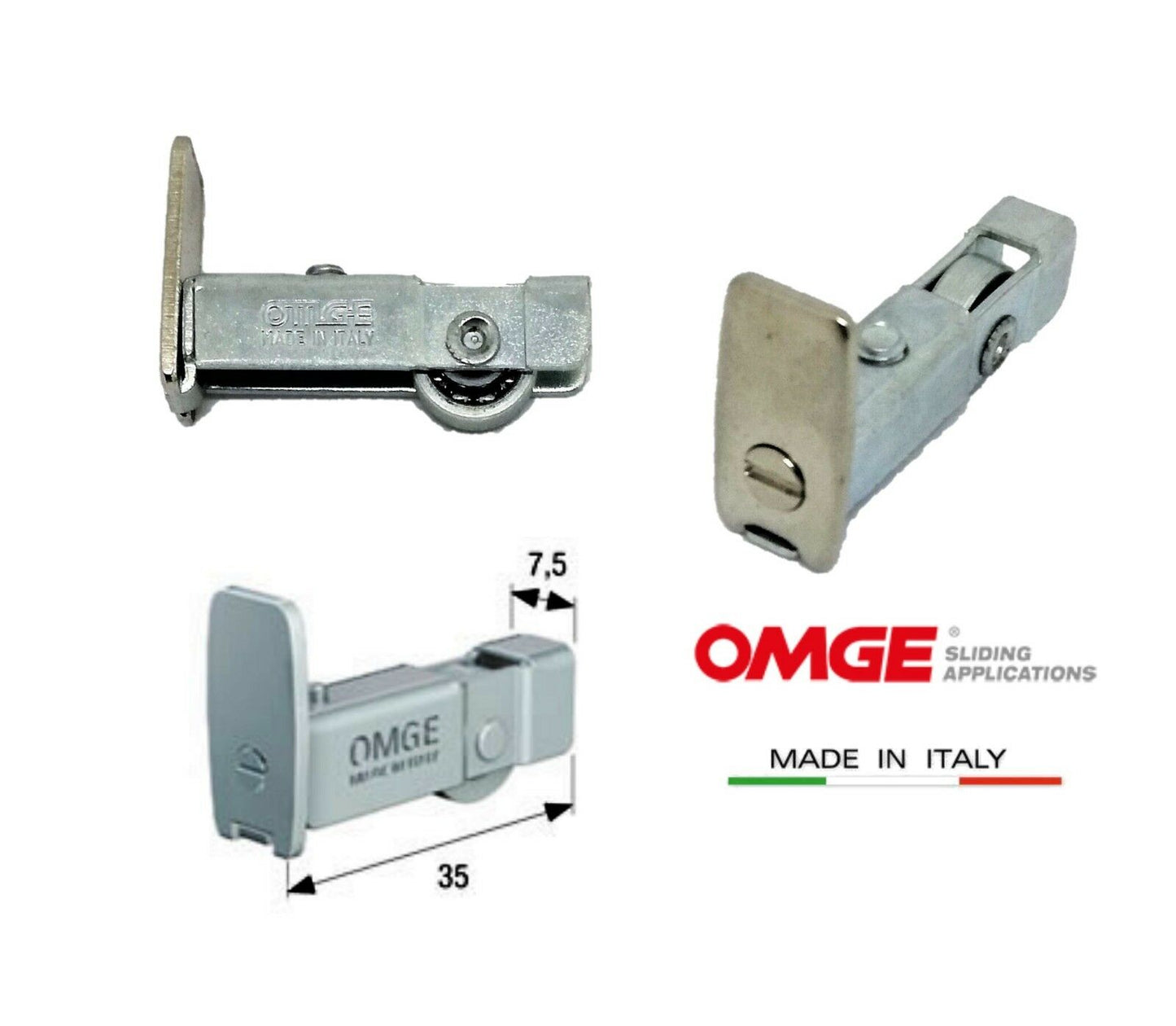 Carrello per ante vetrine scorrevoli OMGE 46450000 CUSCINETTO ACCIAIO D.mm.11