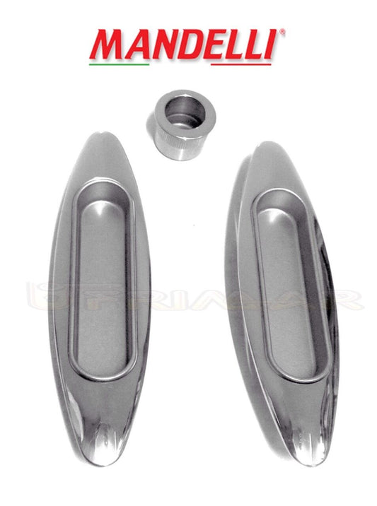 KIT MANIGLIE INCASSO PER PORTE SCORREVOLI MANDELLI CLIP 368 (26D) CROMO SATIN.