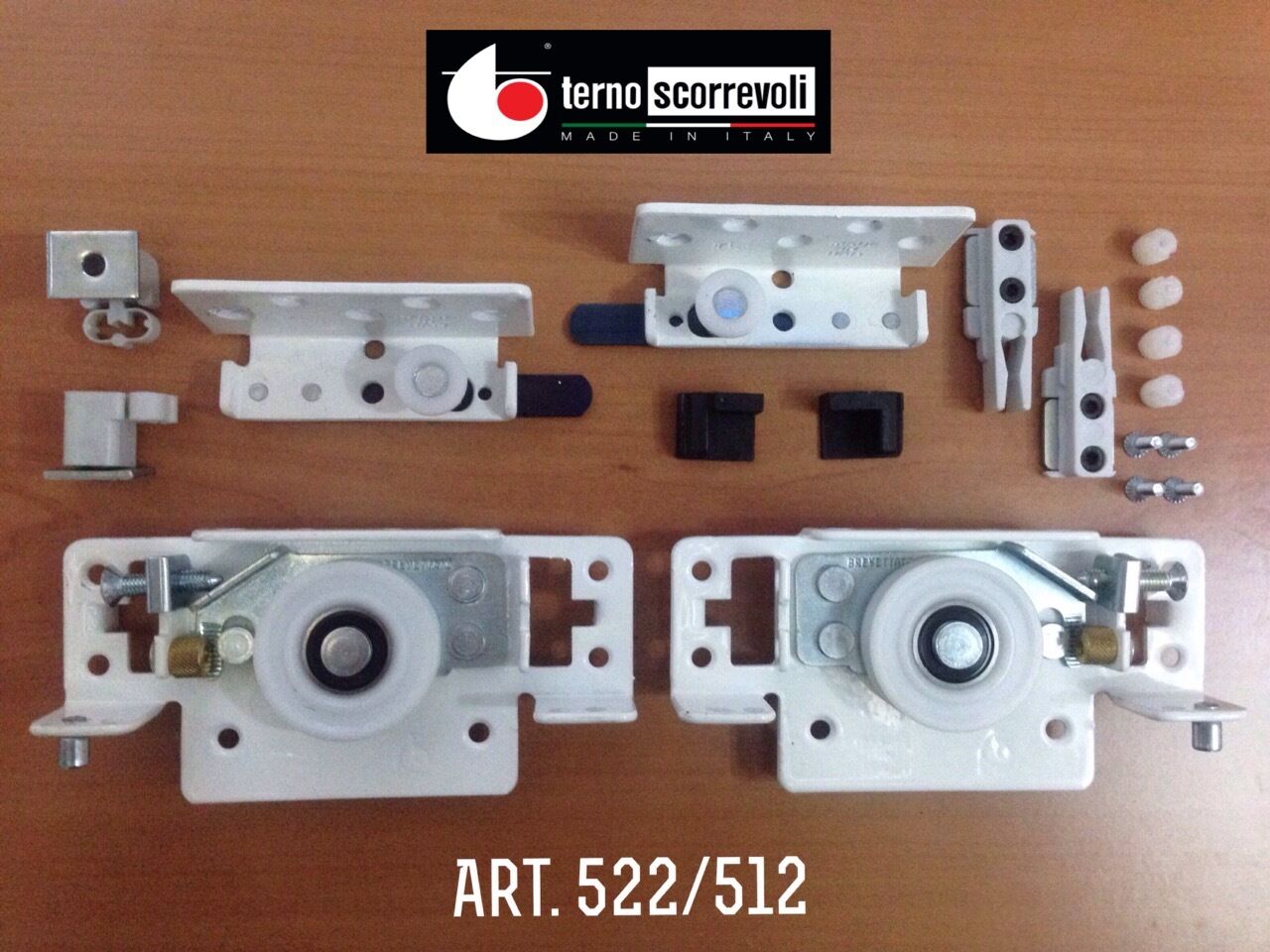 GUARNITURA COMPLETA 522/512 TERNO PER ANTA SCORREVOLE INTERNA finitura NERO