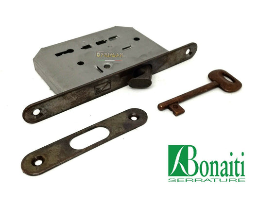 SERRATURA GANCIO BONAITI CON CHIAVE BRONZO SERRATURA PORTA SCORREVOLE GIRAFFA