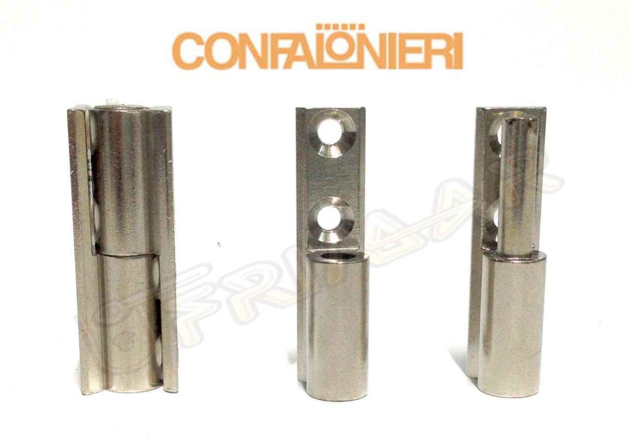 CERNIERA PER LEGNO SOVRAPPOSTA CON PERNO A VISTA CONFALONIERI CP00294 NICHELATA