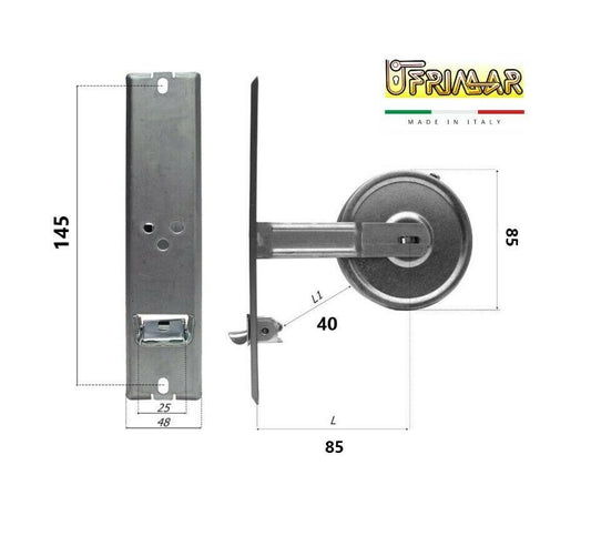 AVVOLGITORE PER TAPPARELLE RUOTA A MOLLA AVVOLGIBILI INT. mm.145 MT.6 CON PLACCA