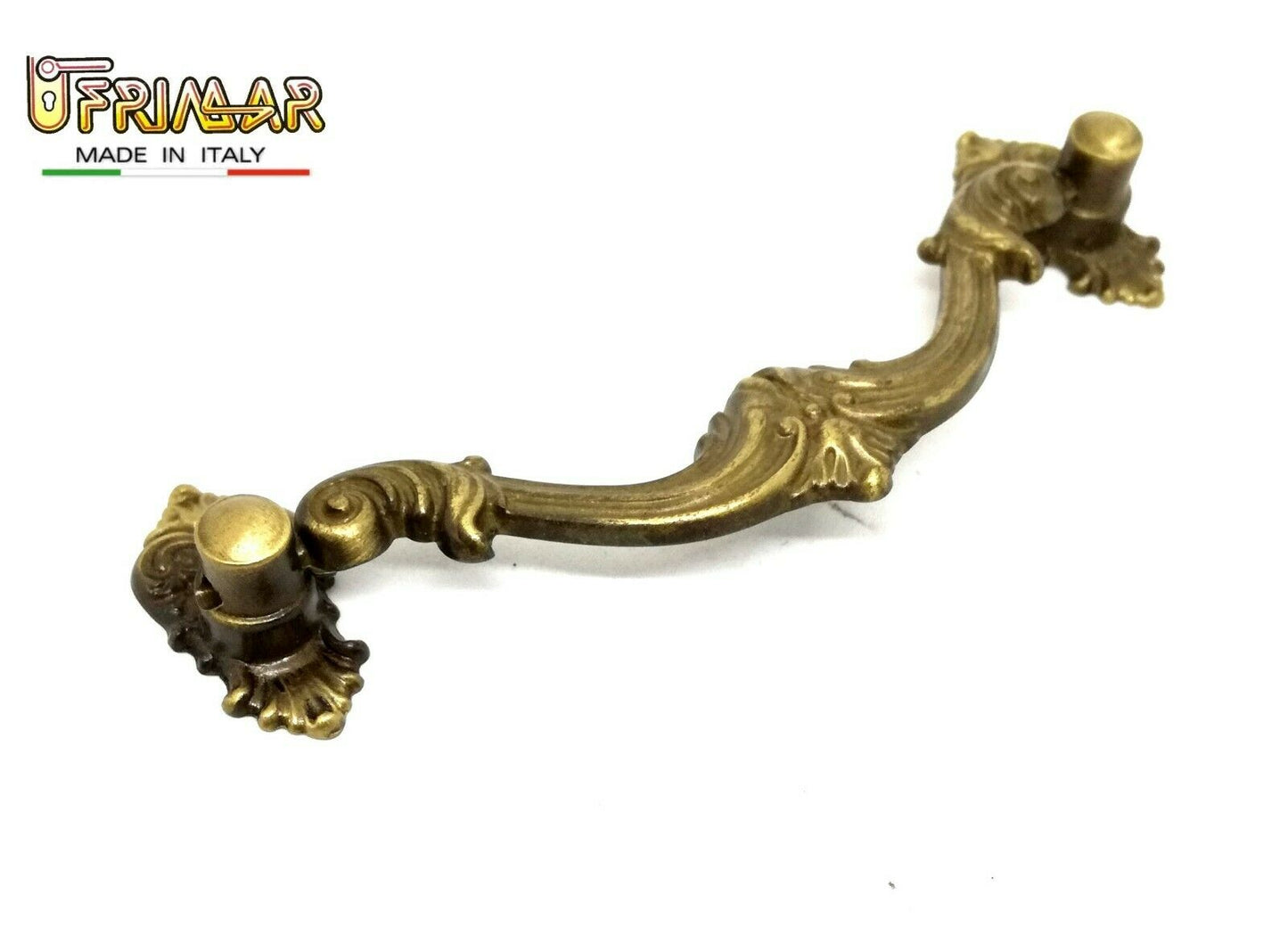 MANIGLIA PER MOBILI ANTICHI Interasse mm.96 BRONZO MANIGLIETTA ditta CASIRAGHI