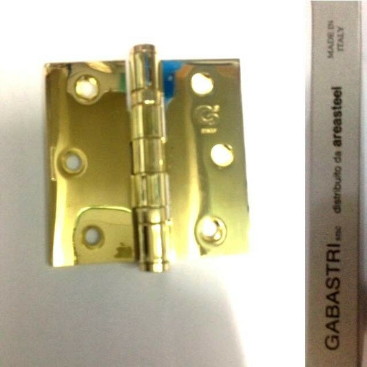 CERNIERA CON CUSCINETTI 3x3" mm.76x75 FERRO OTTONATO GABASTRI PER PORTE LEGNO