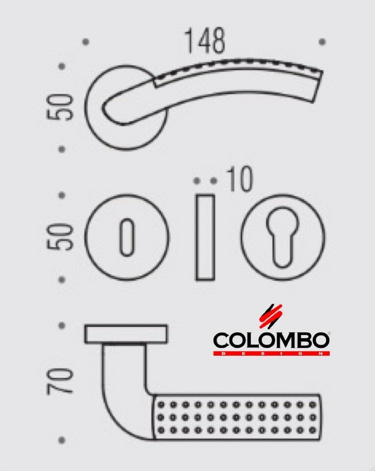 MANIGLIA PER PORTA COLOMBO DESIGN MILLA LC41R ORO LUCIDO + OROMAT Luca Colombo