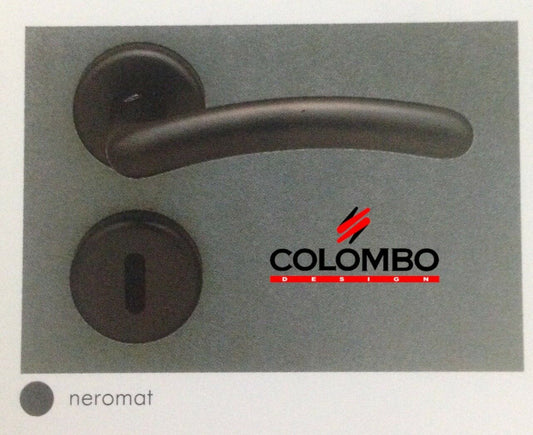 MANIGLIA PER PORTA COLOMBO DESIGN SIRIO CD11R NEROMAT PER PORTE INTERNE IN LEGNO