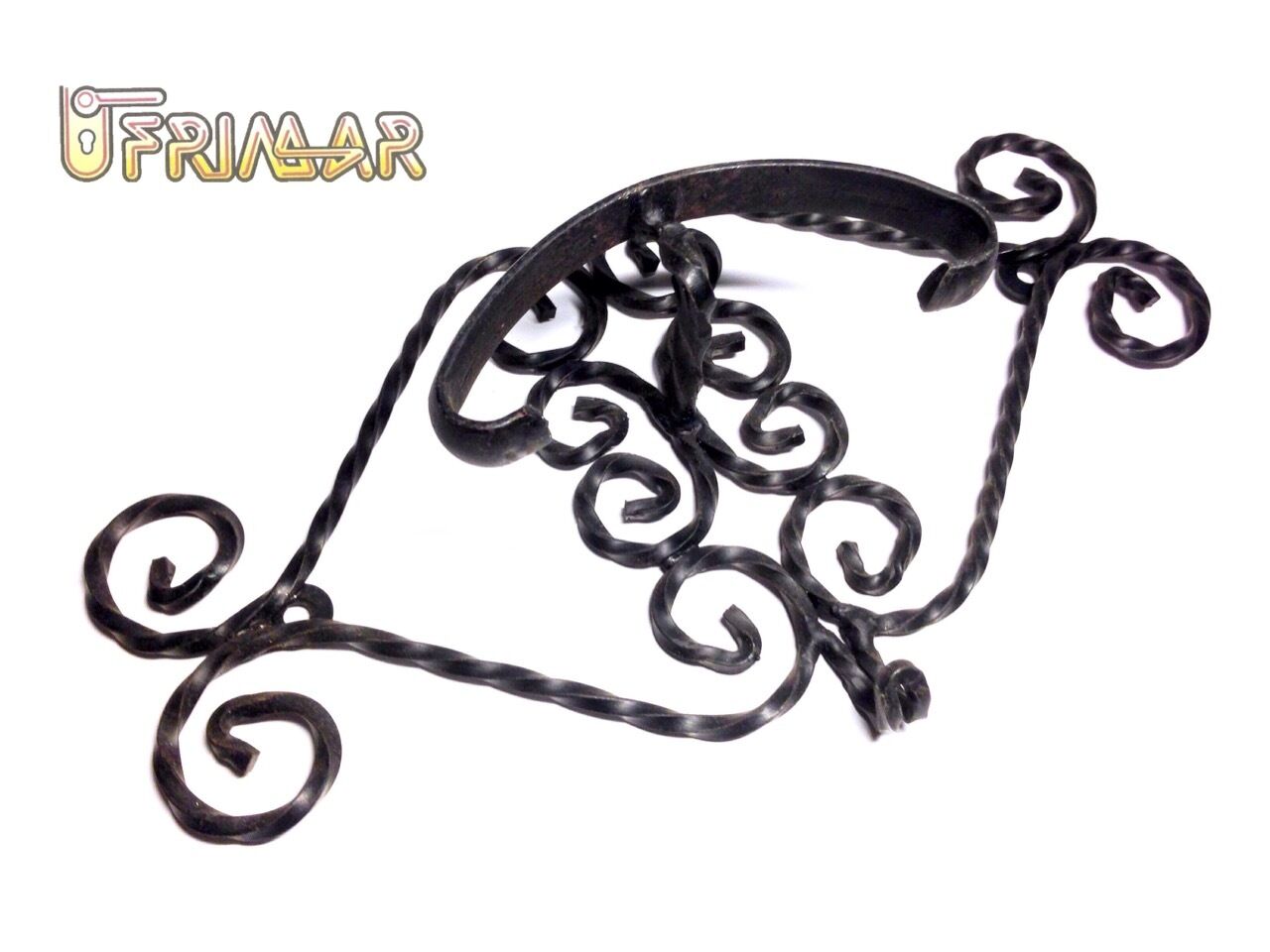 APPENDIABITI PORTABITO A MURO IN FERRO BATTUTO mm.270x155 SP.mm.65 MADE IN ITALY