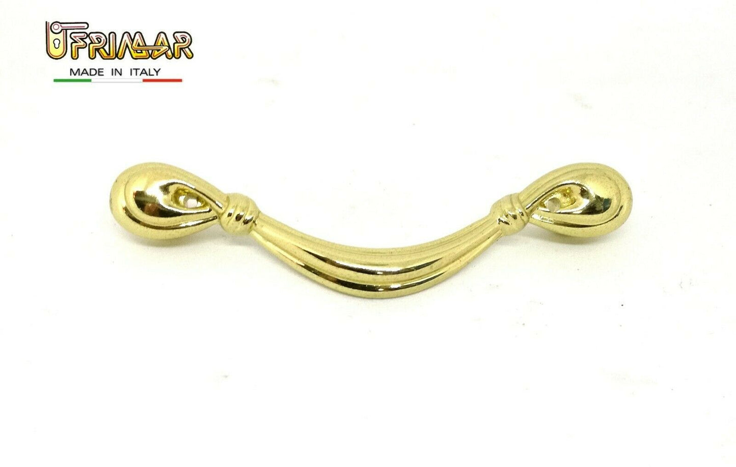 MANIGLIA PER MOBILI ANTICHI Interasse mm.64 ORO LUCIDO MANIGLIETTA CLASSICA