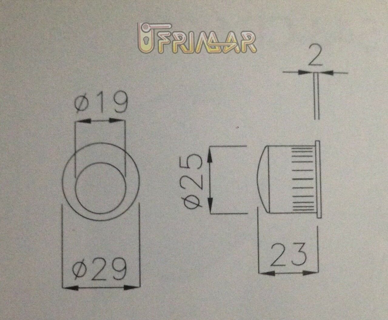 Maniglia frontale incasso per trascinamento porte scorrevoli D.mm25 Oro zecchino