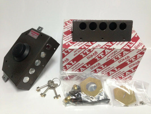 SERRATURA ITAL SERRATURE 1450E SOVRAPPOSTA TRIPLICE A POMPA SENZA SCIVOLO DX