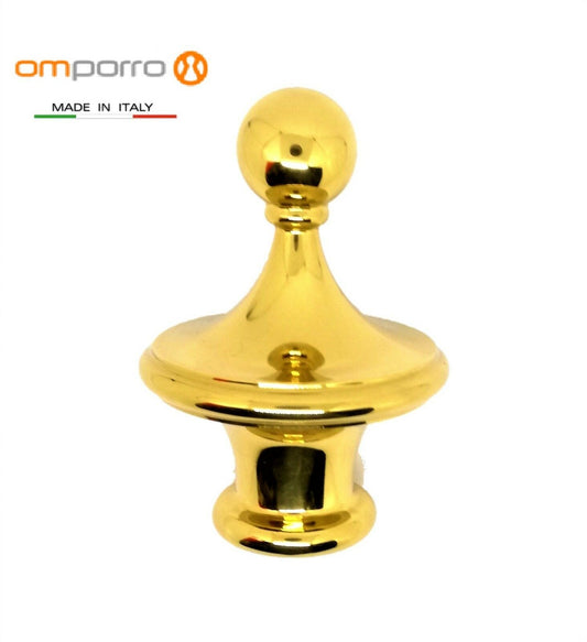 TERMINALE OTTONE PER TUBO D.mm.30 POMOLO TERMINALE PER SCORRITENDE CORRIMANO