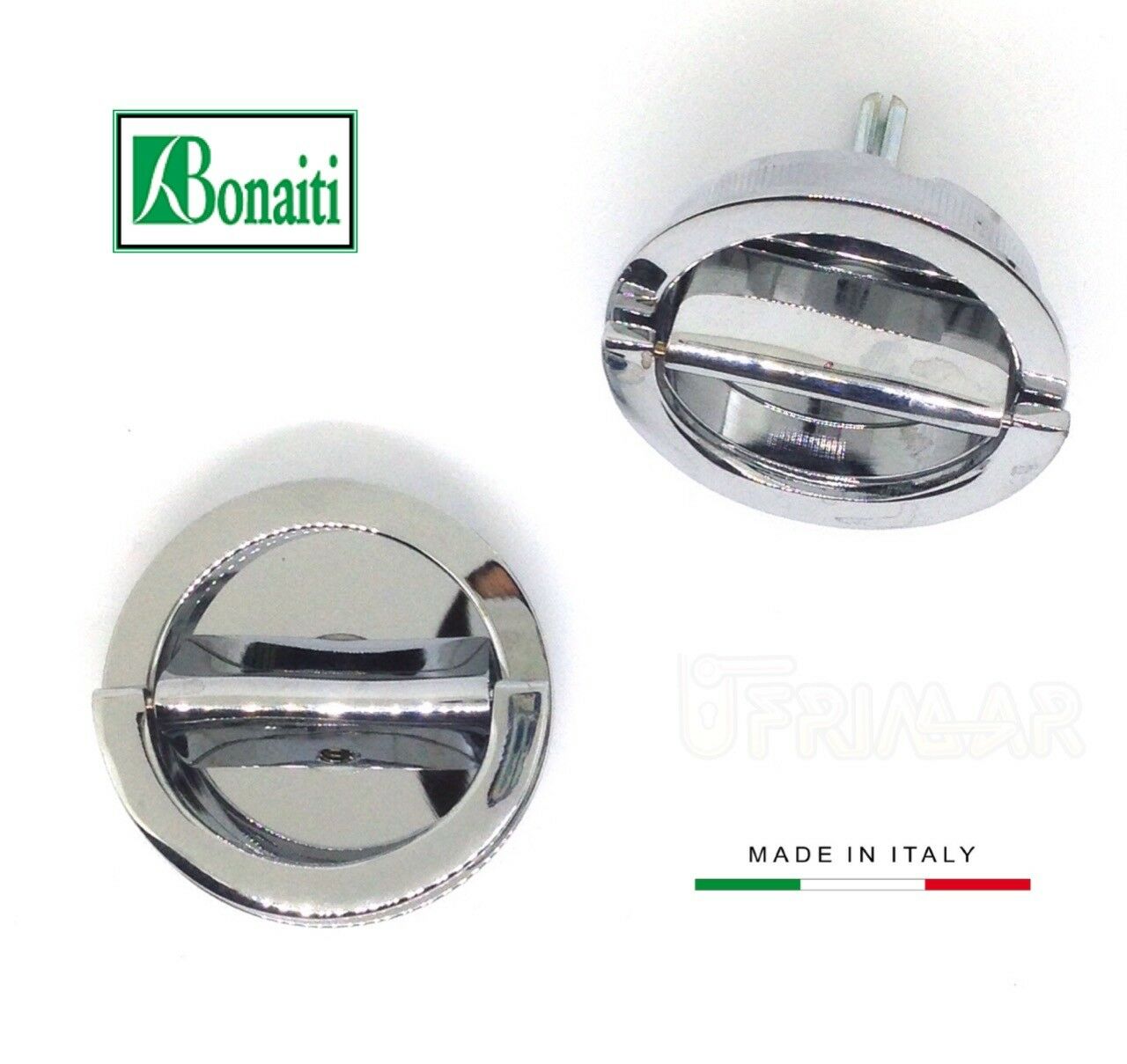 Kit maniglie incasso Bonaiti MTA doppio anello girevole Cromo Lucido D.mm.48