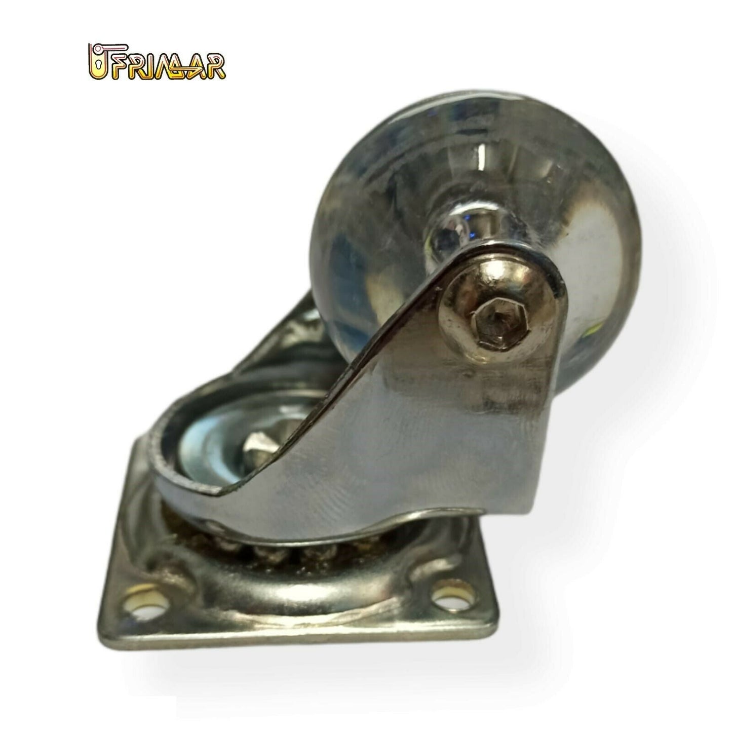 Ruote per mobili D.35 Altezza mm.50 ruota in gomma trasparente girevole ufficio