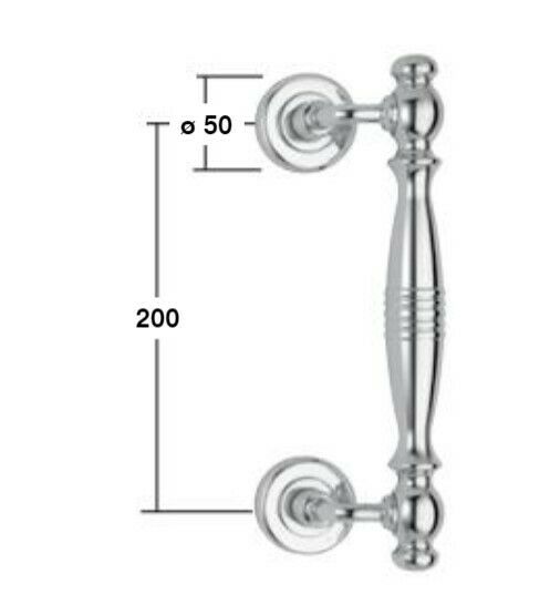 MANIGLIONE PER PORTA PORTONE MANIGLIA PORTO INTER. mm.200 OTTONE PVD DECENTRATO
