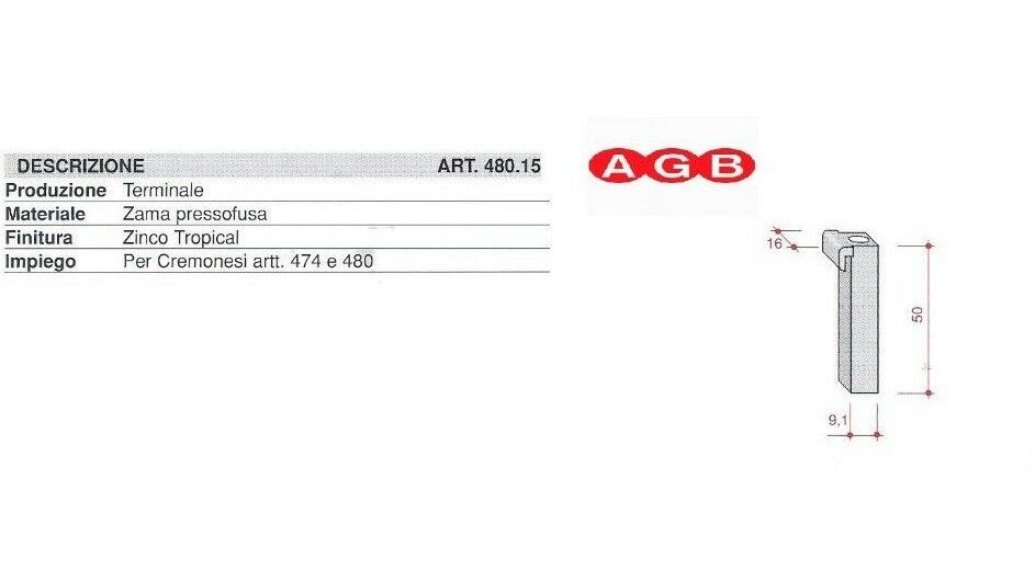 TERMINALE AGB 48015 mm.9,1x50  A004710001 480 000 15