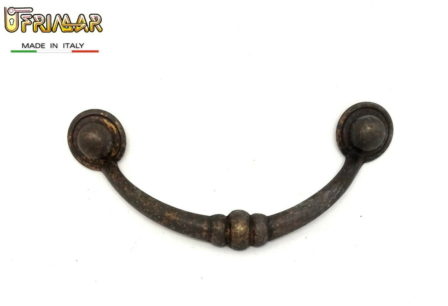 MANIGLIA CLASSICA PER MOBILI ANTICHI Interasse mm.64 BRONZO ANTICO MANIGLIETTA