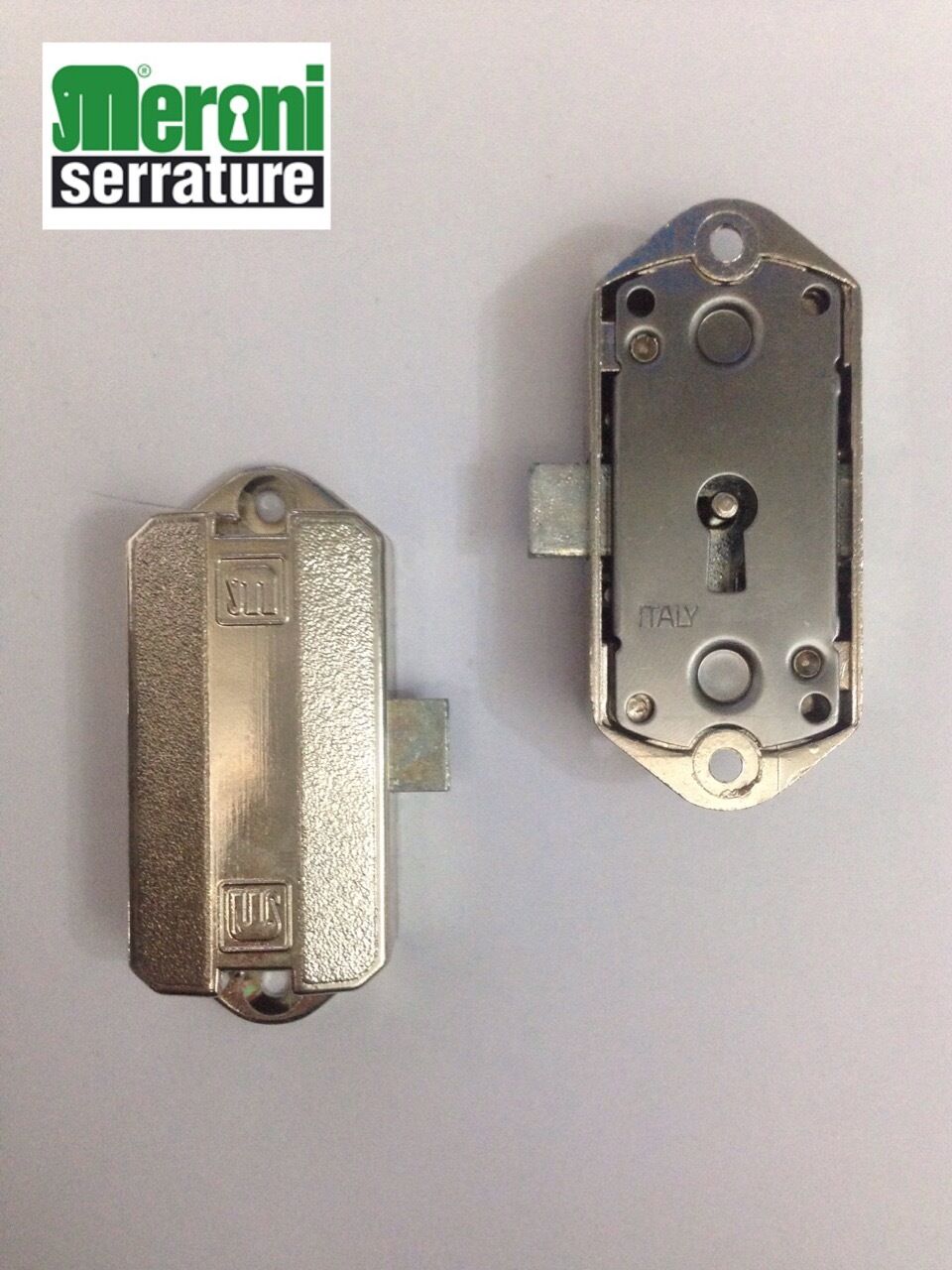 Serratura Meroni Aste Rotanti M98 da applicare con e senza accessori Nichelato