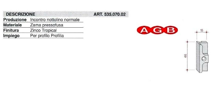 Incontro nottolino TOP AGB A200172202 53507002 infissi PVC 8/22 tropicalizzato