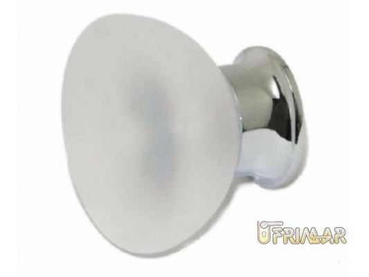 POMOLO PER MOBILE d.mm.38 CON VETRO ACIDATO OPACO BASE CROMO LUCIDO FIL.4MA