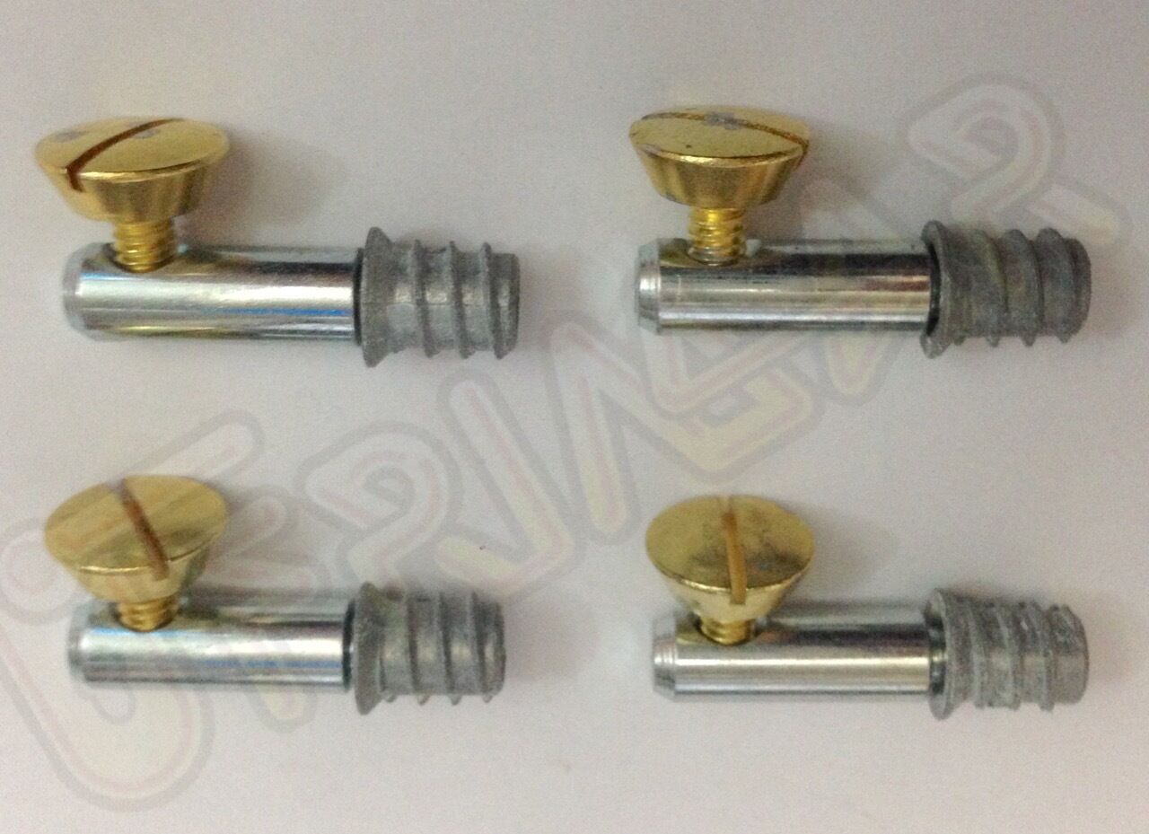 PZ.04 GIUNZIONI C/VITE TESTA CONICA PER MOBILI COMPLETE FINITURA BRONZO / ORO