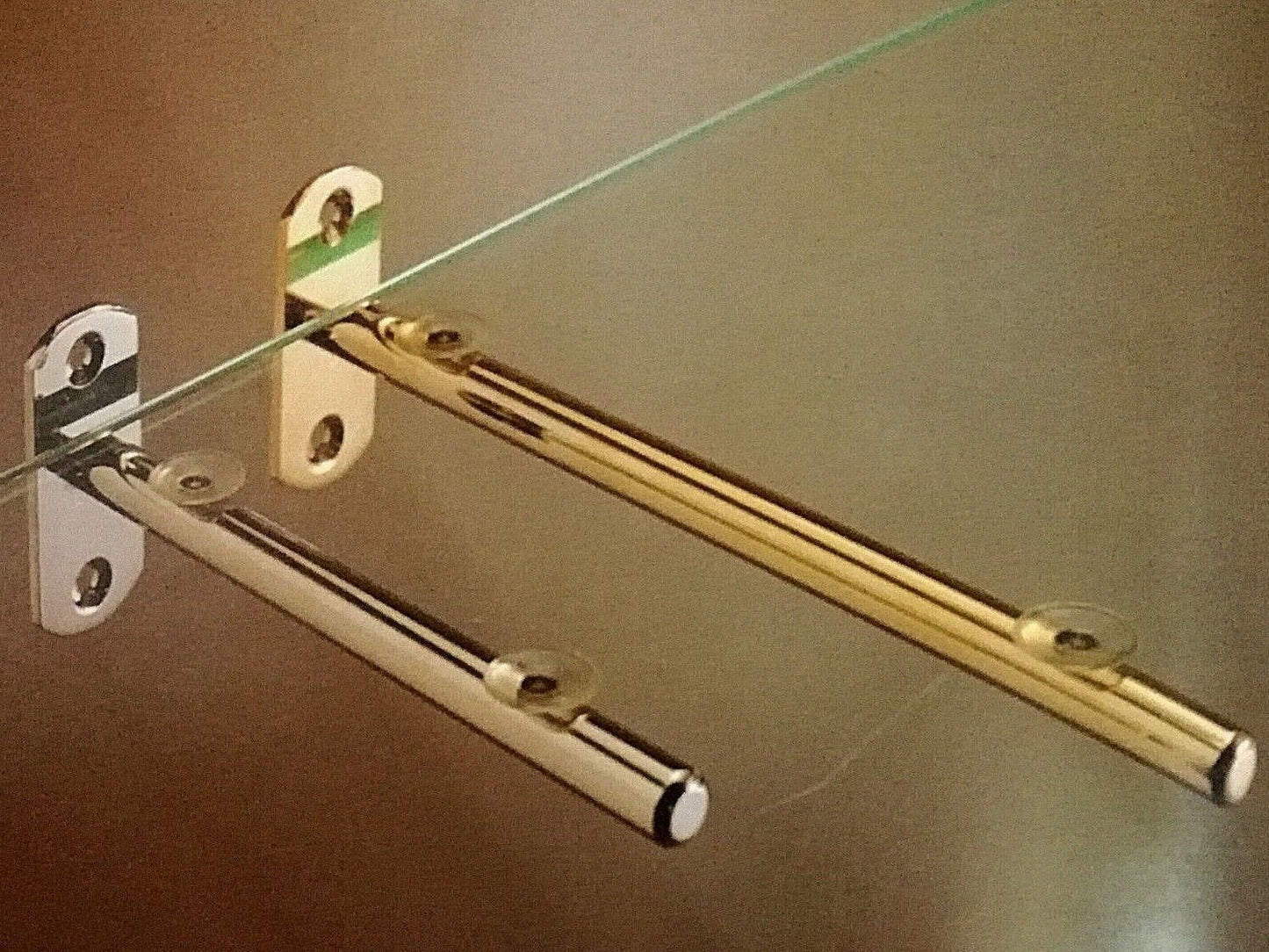 REGGIMENSOLA REGGI MENSOLE IN OTTONE PIENO mm.100 per ripiani in vetro e legno