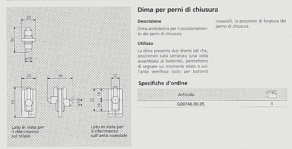 Dima per perni di chiusura alzante scorrevole AGB G007460005
