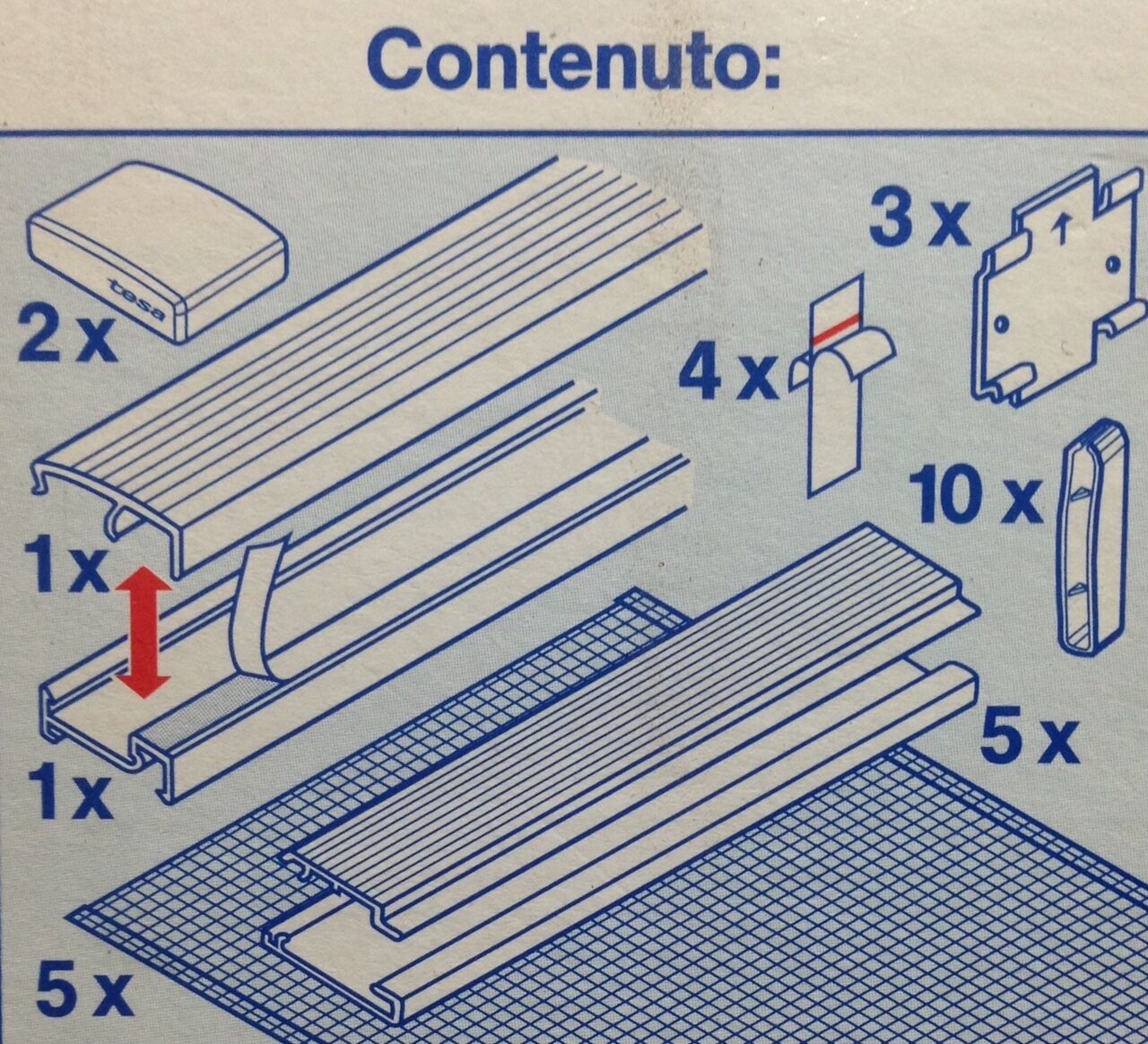 ZANZARIERA PER PORTE A 7 PANNELLI COL.ANTRACITE misura H.2,50xL.1,30 MT.