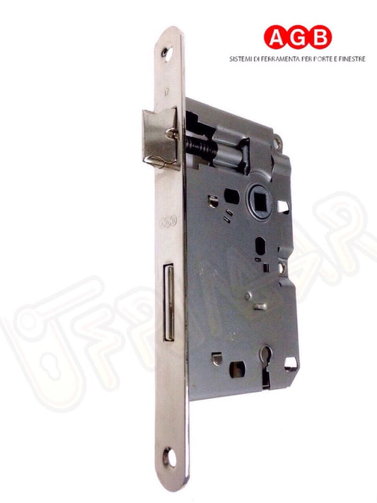 SERRATURA PER PORTA AGB PATENT 00573.50 E.50 NICHELATO DIST.mm.70 INFILARE PORTA