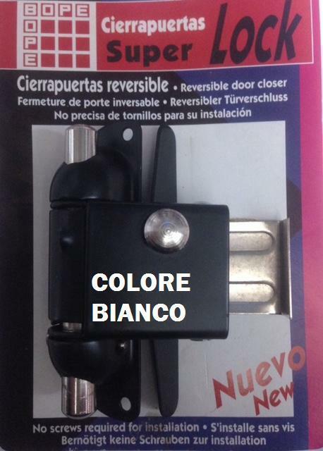 CHIUDIPORTA A MOLLA BARILOTTO SUPER LOCK - COLORE BIANCO - BLOCCAGGIO APERTURA