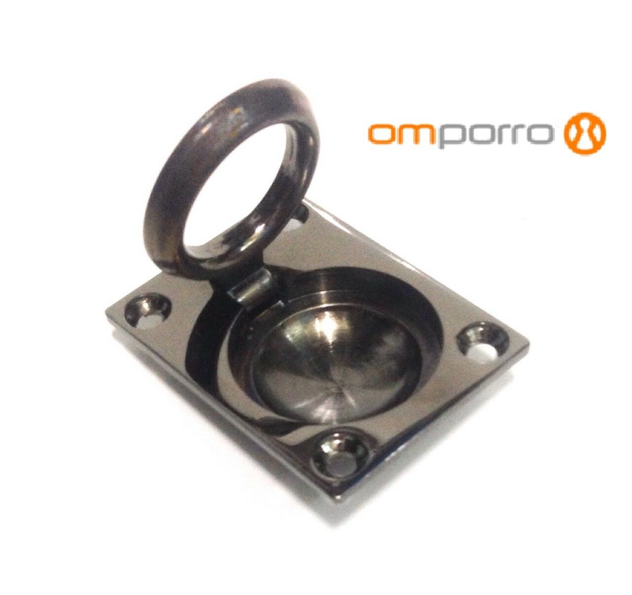 Maniglia incasso porte e mobili con anello Pieghevole mm.51x38 CANNA DI FUCILE