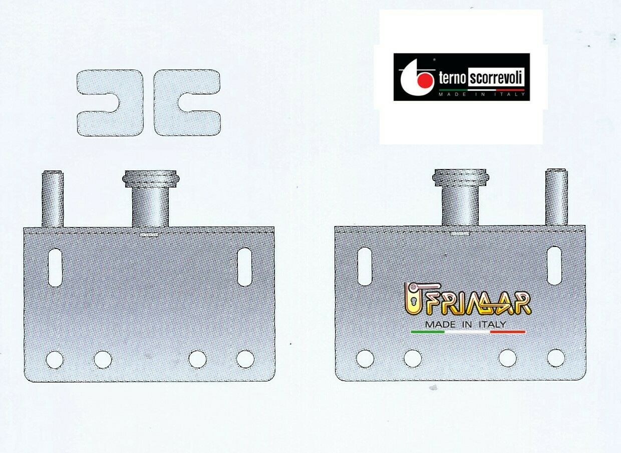 Kit per ante scorrevoli sovrapposte Terno 608 Guida superiore con fermo coppia