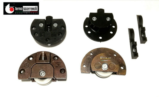 Kit per ante scorrevoli sovrapposte Terno art. 639 + 655 portata Kg.50 foro 35