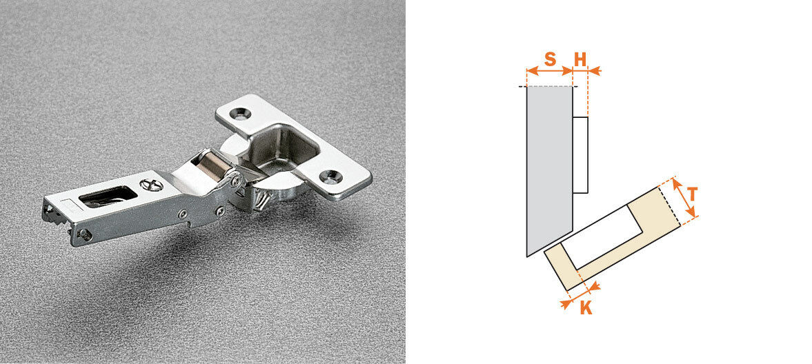 CERNIERA SALICE B7W C2A7W99 ANGOLO NEGATIVO -30° CERNIERA PER MOBILE CUCINA