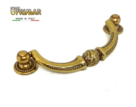 MANIGLIETTA PER MOBILI STILE ANTICO Interasse mm.64 ORO FRANCESE ditta GIUSTI